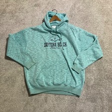 Ragwear USA Daytona Beach Hoodie XL NWOT Womens Teal Marbled Fabric