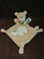 doudou plat ours rayé marron