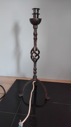Pied lampe fer - , forgé