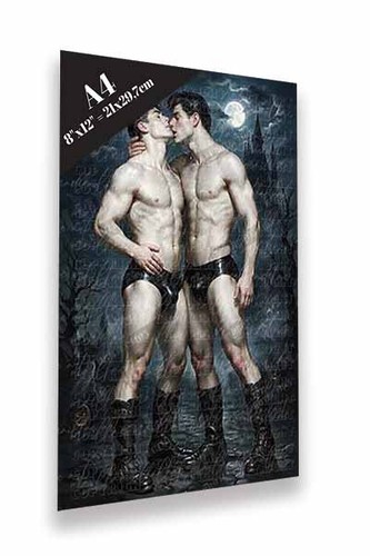 Gay art two vampires - two, moonlit