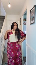 Adire Kampala African Nigerian Kaftan Bubu Dress Free Size Boubou UK 12 - 18