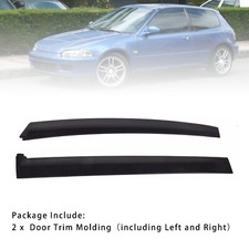 Left&Right Door Garnish Trim Pillar Sash Set SLJ-1173A-BK Pour Honda Civic 92-95