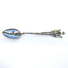 Max Fleischmann German Enameled 800 Silver Souvenir Spoon NORDERNEY