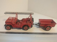 PMPB1-0041 Solido Jeep Willys Fire Brigade Car + Trailer No. 213 1/43