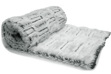 Fourrure artificielle Astrakan Caraculas, Blanc et noir 50 x 160 cm