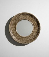 Miroir en céramique« Soleil » par André Bodin  - design Vinage Années 70 - 26cm