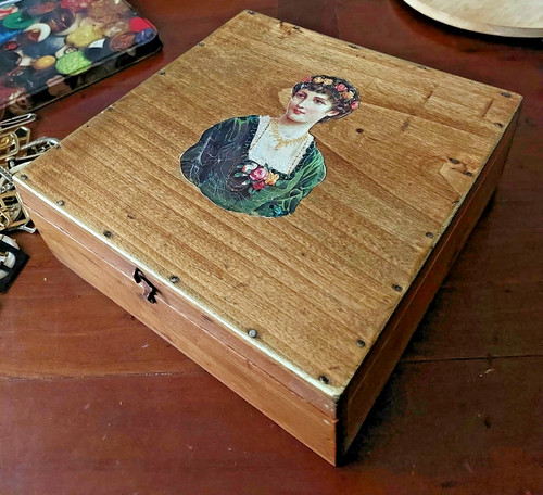 Boite ancienne bois avec - boite,