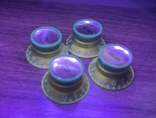 1968 Gibson Les Paul Custom Volume Tone Gold Metal Hat Control Knob Set