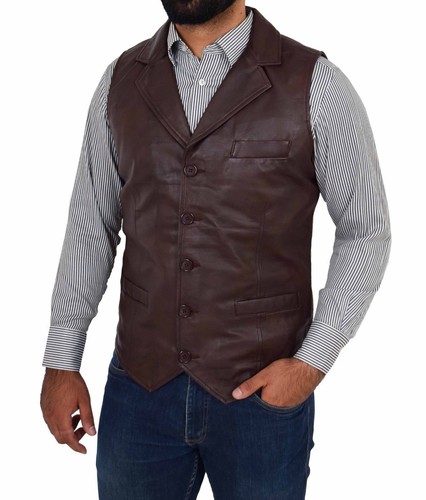 Gilet marron western - gilet,