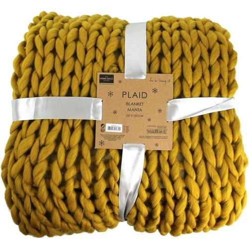 Plaid couverture jaune - couverture,