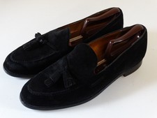 Crockett & Jones England Black Suede tassle Loafers Men Sz 11D