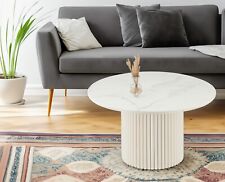 Pierre Table basse ronde striée FABRIQUÉ À LA MAIN Table basse striée en pierre