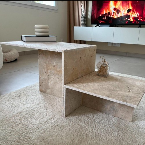 Table basse travertin - basse,