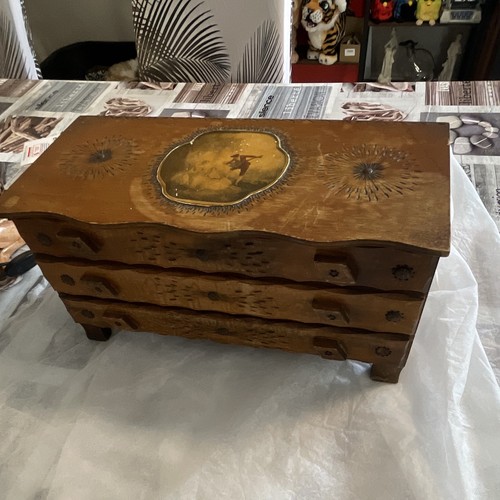 Boîte bijoux vintage bois - à,