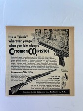 Vintage 1950 Print Ad Crosman CO2 Pistol & Rifle Advertisement