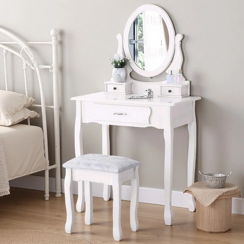 Coiffeuse blanche avec miroir - blanche,