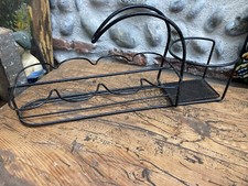 Very nice glass carafe bottle holder Mathieu Mategot design metal perforated art