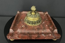 Encrier ancien en marbre rouge