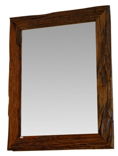 Miroir teck mural bois ancien - mural,