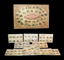 [JEUX JEU ANCIEN ZOOLOGIE] REVENAZ & TABERNAT - Loto zoologique. Vers 1910.
