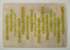 Designer textile suédois. Blekinge-rya. Grand tapis en pure laine.
