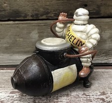 Michelin Man Bibendum on Air Compressor Hollow Cast Iron Advertising Model