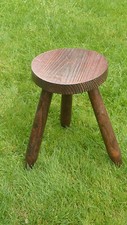vintage 70's - 80's Perriand les arcs style 37 cm wooden harness stool No. 7