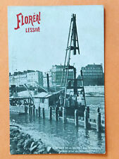 Old postcard Paris Berges Seine Quai Saint-Bernard Marteau-pilon en movement FLORAL LAUNDRY