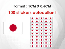 100 stickers mini petit autocollant (1 CM) Drapeau Japon (521)
