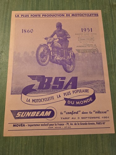 Tarif bsa sunbeam - sunbeam, liste