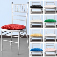 Luxe Velours Coussin de Siège Housses Dîner Chaises Lavable Mariage Décor