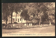 Old postcard Damazan, air cure on sun loungers 