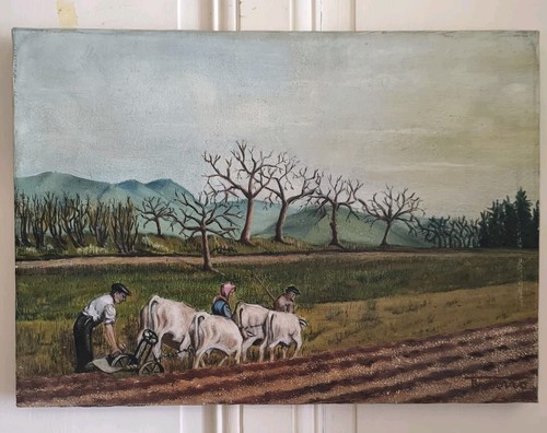 Tableau les labours huile - labours",
