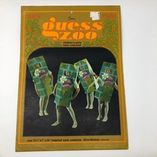 VTG MCM Halloween Costume Guess Zoo Gibson Childs Paper Sack Slow Motion UNUSED
