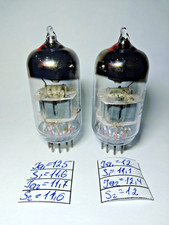 2 pcs USED 6N23P / ECC88 /  Reflector '74 SWGP Silver Shields Matched pair 11.74