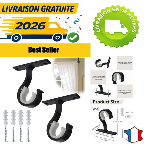 Supports tringle rideau - supports,