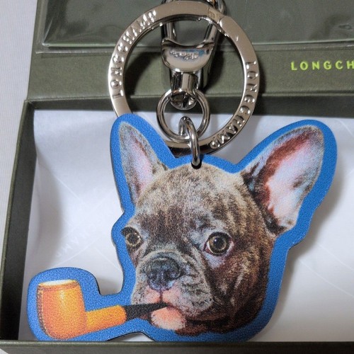 Porte clés cuir bleu - cuir,
