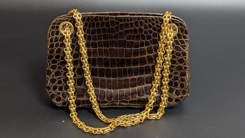 Sac vintage cuir crocodile - de,
