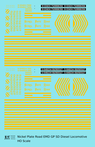K4 HO Scale Decals Nickel