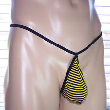 K204 C String Thong Posing Pouch Teardrop Contoured Pouch Cotton Striped