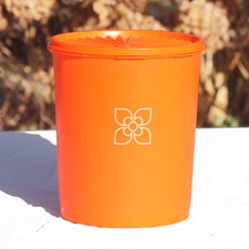  Vintage Tupperware Flower Sun Orange Box 20cm