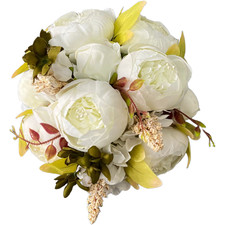 Bouquet de mariée fausse fleur boule rose pivoine artificielle pour fête et ma