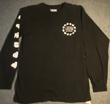 SNOOPY vans PEANUTS Black Long Sleeve Pull Over Shirt Arm Graphics Youth SMALL