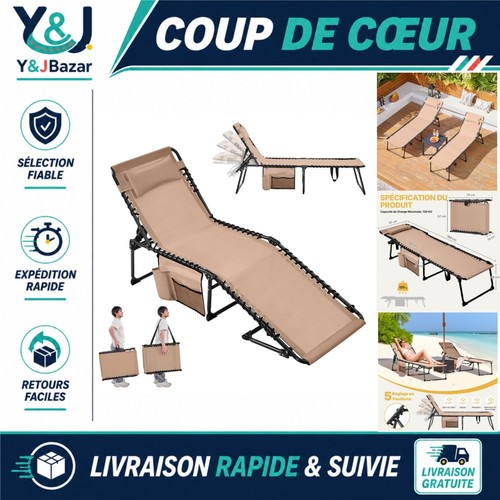Chaise longue pliante abician - chaise,