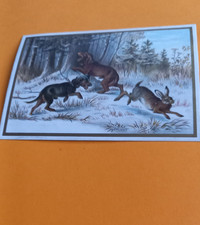 ANTIQUE DOG AND RABBIT HUNTING CHROME