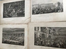 4 ANCIENNES GRAVURES  ( 62 cm