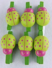 6 Pince Linge 3cm COCCINELLE