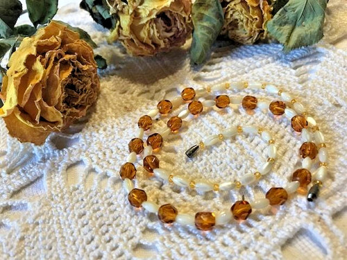 Collier perles nacre grain - , de