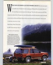 1988 Vintage Car Print Ad Mazda Navajo 4x4 SUV Outdoors Camping Fishing Mountain
