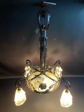 Grand lustre Art déco en fer